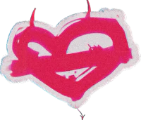 an image of a pink heart with horns on it
